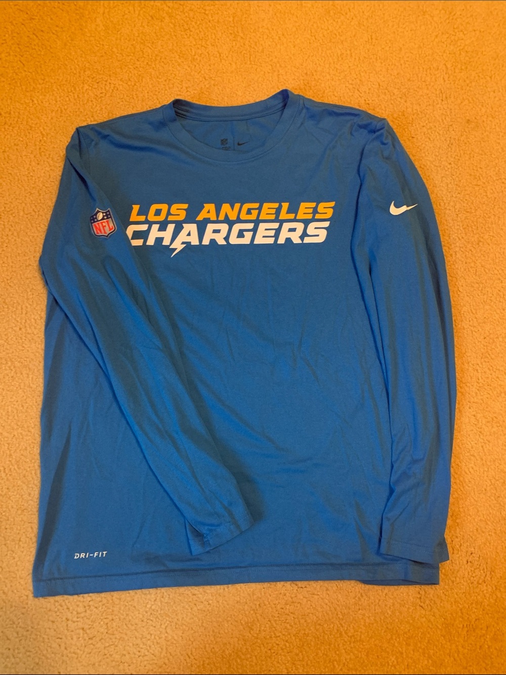 Nike Los Angeles Chargers Long Sleeve Tee - Blue & Yellow